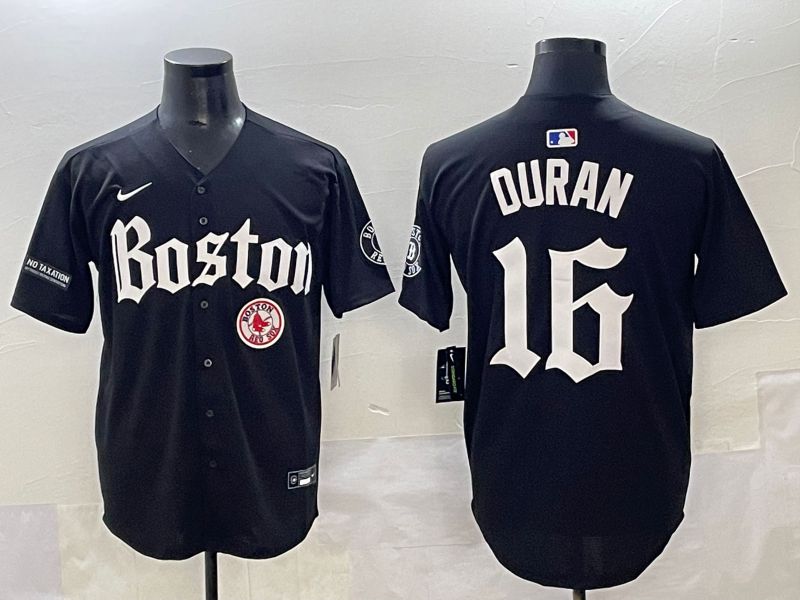 Men 2025 Boston Red Sox #16 Duran Black Five generations Joint Name Nike MLB Jersey style 18